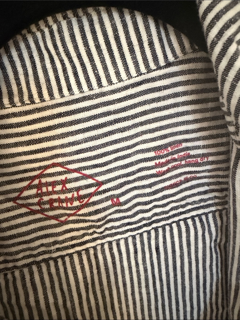 Alex Crane Kite Jacket Shirt/Jacket (Shacket) - Navy/White Seersucker Size M - Picture 2 of 3